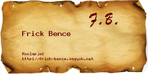 Frick Bence névjegykártya